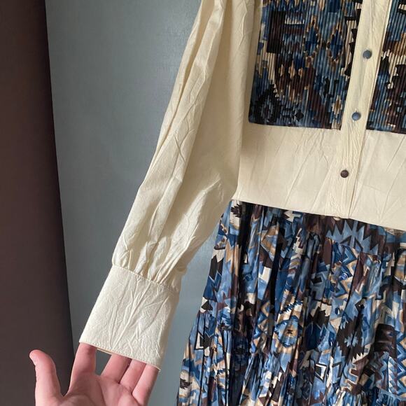 DESERT WEST Sherry Holt VINTAGE Womens L Pleated Cowboy Skirt Shirt Set 2 Piece - Picture 15 of 16